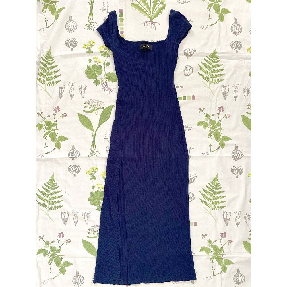 The Reformation Knit Bodycon Maxi Dress Navy Size XS
